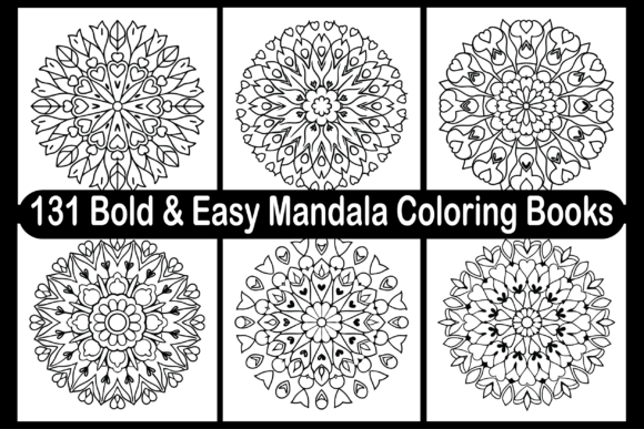 131 Bold Easy Mandala Coloring Books