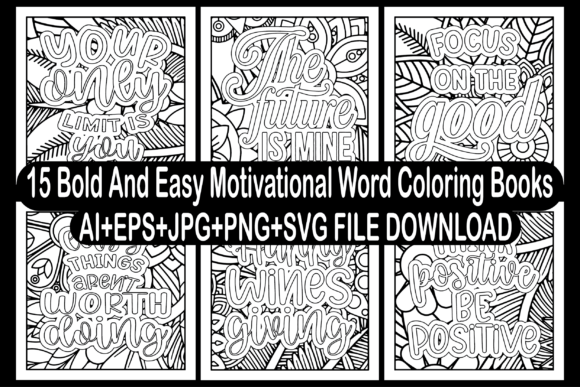 15 Motivational Word Coloring Books