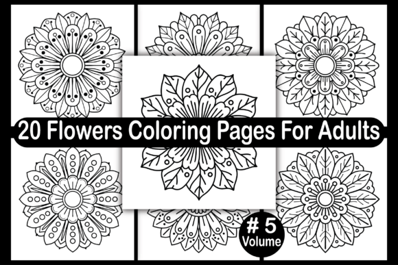 20 Flowers Coloring Pages for Adults