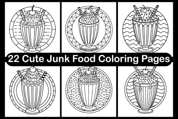 22 Cute Junk Food Coloring Pages