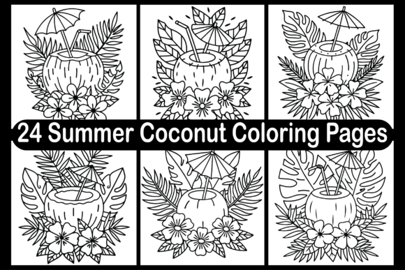24 Summer Coconut Coloring Pages