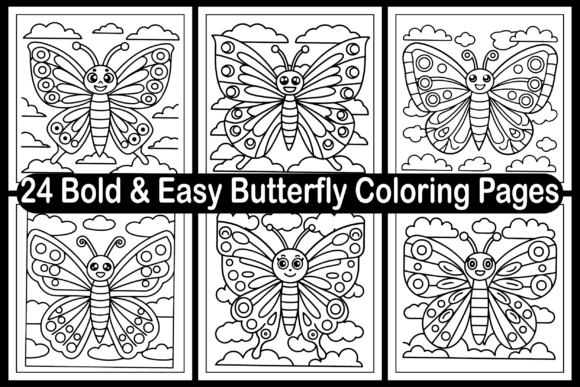 Bold Easy Butterfly Coloring Pages