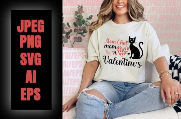 Mom Chat Mom Valentine’s Day T-Shirt