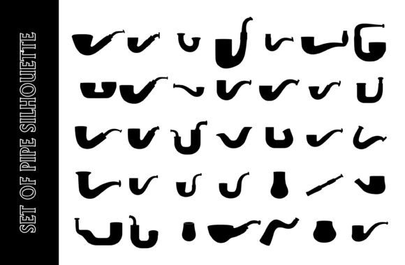 Set of Pipe Silhouette Vector Collection for Creative and Commercial Use