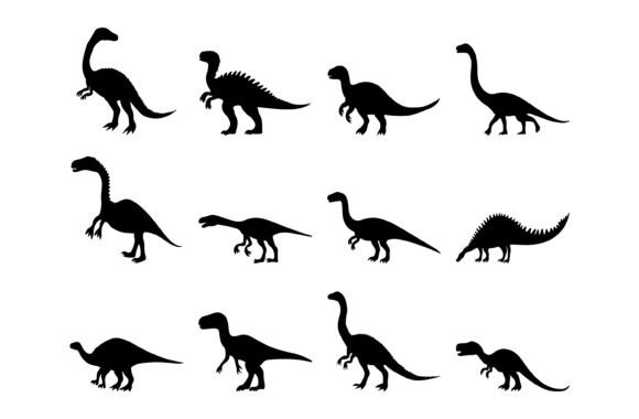 Theropods Dinosaurs Silhouette for Creative and Commercial Use
